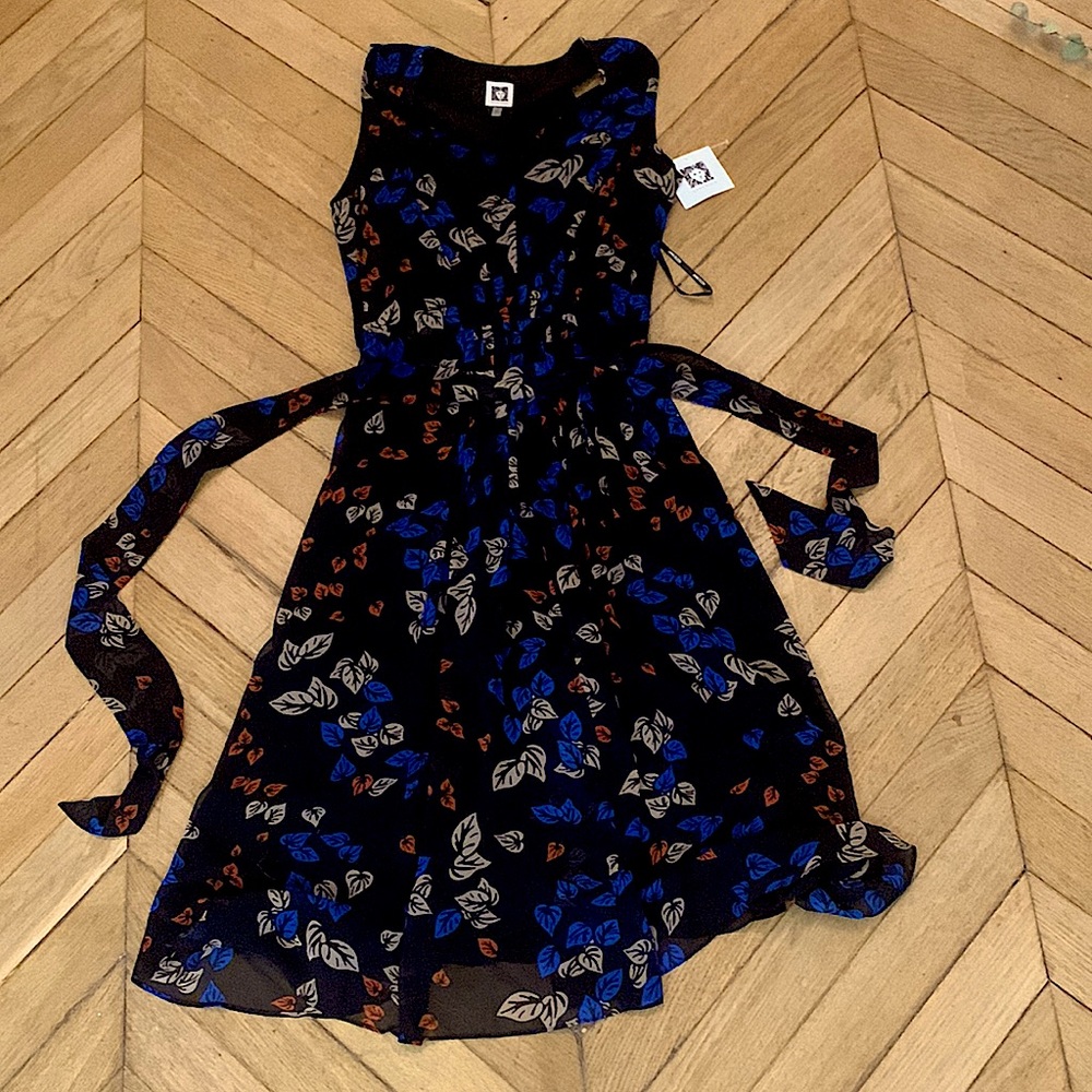 ANNE KELEIN leaf pattern dress